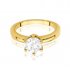 Pierścionek W0563 Diament Laboratoryjny 1,00ct żółte złoto