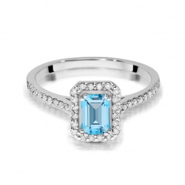 Pierścionek W0403 Topaz Swiss 0,65ct białe złoto