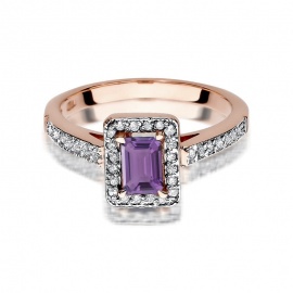 Pierścionek W0422 Cytryn 0,60ct różowe złoto