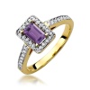Pierścionek W0422 Ametyst 0,50ct żółte złoto