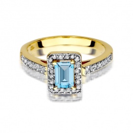 Pierścionek W0422 Topaz Swiss 0,65ct żółte złoto