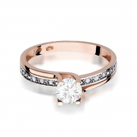 Pierścionek W0106 Biały Szafir 0,60ct różowe złoto