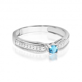 Pierścionek W0449 Topaz Swiss 0,15ct białe złoto