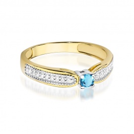 Pierścionek W0449 Topaz Swiss 0,15ct żółte złoto