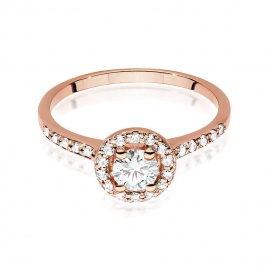 Pierścionek W0551 Biały Szafir 0,60ct różowe złoto