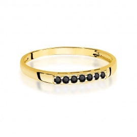 Pierścionek W0619 Czarny Diament 0,12ct żółte złoto