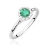 Pierścionek W0622 Szmaragd 0,50ct białe złoto