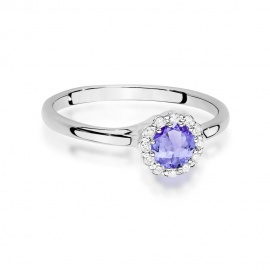 Pierścionek W0622 Tanzanit 0,50ct białe złoto