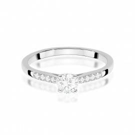 Pierścionek W0668 z diamentami białe złoto