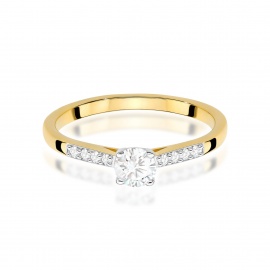 Pierścionek W0668 z diamentami żółte złoto