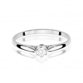Pierścionek W0672 z diamentem 0,10ct białe złoto