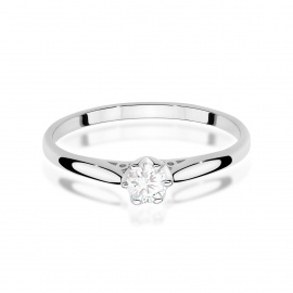 Pierścionek W0672 z diamentem 0,18ct białe złoto