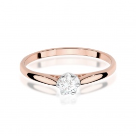 Pierścionek W0672 z diamentem 0,18ct różowe złoto