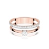 Pierścionek W0674 z diamentami różowe złoto