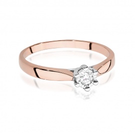 Pierścionek W0222BT Diament laboratoryjny 0,08ct różowe złoto