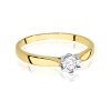 Pierścionek W0222BT Diament laboratoryjny 0,08ct żółte złoto