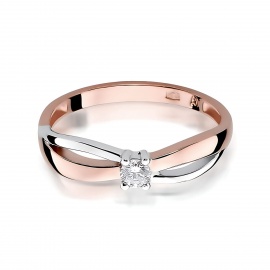 Pierścionek W0248 Diament Laboratoryjny 0,10ct różowe złoto