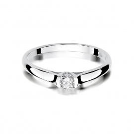 Pierścionek W0369 Diament Laboratoryjny 0,15ct białe złoto