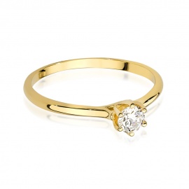 Pierścionek W0499 Diament Laboratoryjny 0,20ct żółte złoto