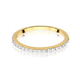 Pierścionek W0531 z diamentami laboratoryjnymi żółte złoto