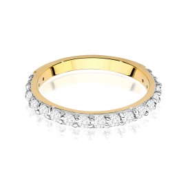 Pierścionek W0532 z diamentami laboratoryjnymi żółte złoto