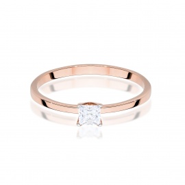 Pierścionek W0587 Diament Laboratoryjny 0,30ct różowe złoto