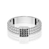 Pierścionek W0353 z czarnymi diamentami białe złoto
