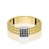 Pierścionek W0353 z czarnymi diamentami żółte złoto