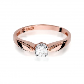 Pierścionek W0197 Diament Laboratoryjny 0,25ct różowe złoto