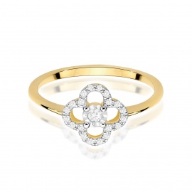 Pierścionek W0627 Diament 0,03ct żółte złoto