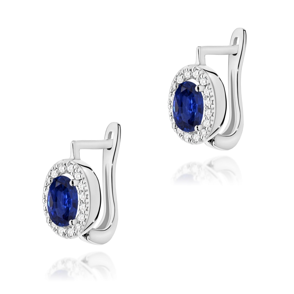 Kolczyki K0574 Szafir 2 x 0,70ct białe złoto