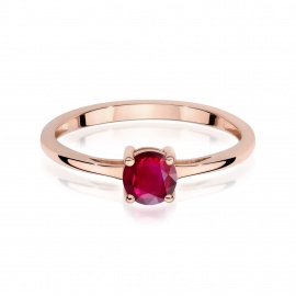 Pierścionek W0656 Rubin 0,60ct różowe złoto
