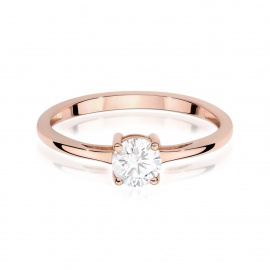 Pierścionek W0656 Biały Szafir 0,60ct różowe złoto