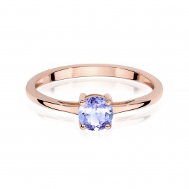 Pierścionek W0656 Tanzanit 0,50ct różowe złoto