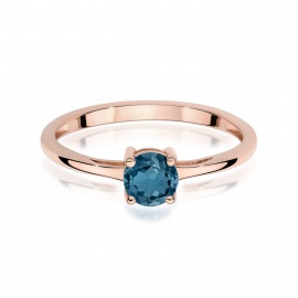 Pierścionek W0656 Topaz London Blue 0,50ct różowe złoto