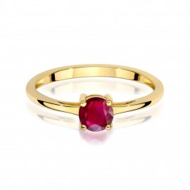 Pierścionek W0656 Rubin 0,60ct żółte złoto