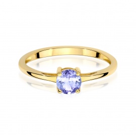Pierścionek W0656 Tanzanit 0,50ct żółte złoto