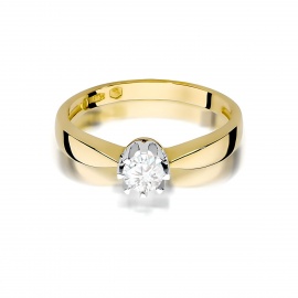 Pierścionek W0228 Diament Laboratoryjny 0,25ct żółte złoto