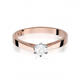 Pierścionek W0229B Diament Laboratoryjny 0,20ct różowe złoto