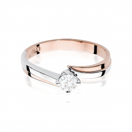 Pierścionek W0231B Diament Laboratoryjny 0,25ct różowe złoto