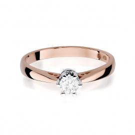 Pierścionek W0234 Diament Laboratoryjny 0,25ct różowe złoto