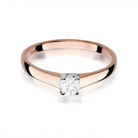 Pierścionek W0239 Diament Laboratoryjny 0,20ct różowe złoto