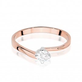 Pierścionek W0243 Diament Laboratoryjny 0,20ct różowe złoto