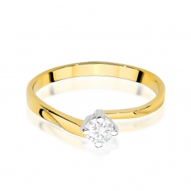 Pierścionek W0243 Diament Laboratoryjny 0,20ct żółte złoto