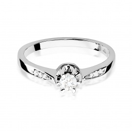 Pierścionek W0291 Diament Laboratoryjny 0,20ct białe złoto
