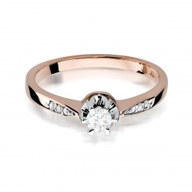 Pierścionek W0291 Diament Laboratoryjny 0,20ct różowe złoto