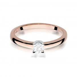 Pierścionek W0292 Diament Laboratoryjny 0,20ct różowe złoto