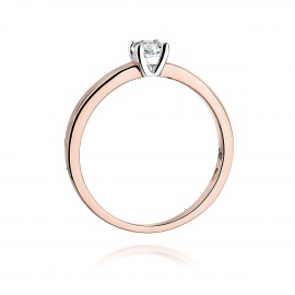 Pierścionek W0292 Diament Laboratoryjny 0,25ct różowe złoto