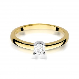 Pierścionek W0292 Diament Laboratoryjny 0,25ct żółte złoto