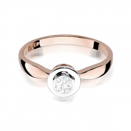 Pierścionek W0294 Diament Laboratoryjny 0,20ct różowe złoto